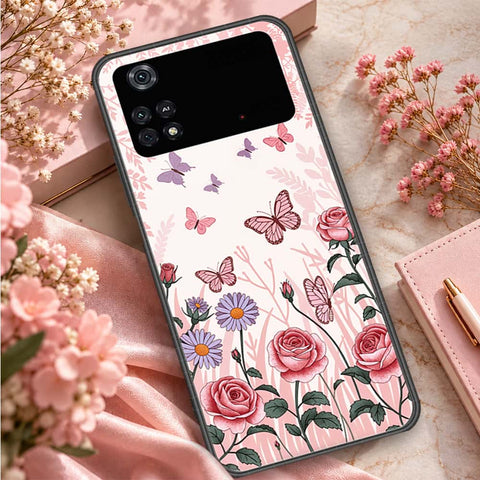 Xiaomi Poco M4 Pro Cover - ONation Botanical Bloom Series - HQ Ultra Shine Premium Infinity Glass Soft Silicon Borders Case