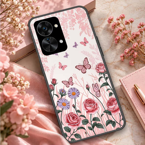 OnePlus Nord 2T Cover - ONation Botanical Bloom Series - HQ Ultra Shine Premium Infinity Glass Soft Silicon Borders Case
