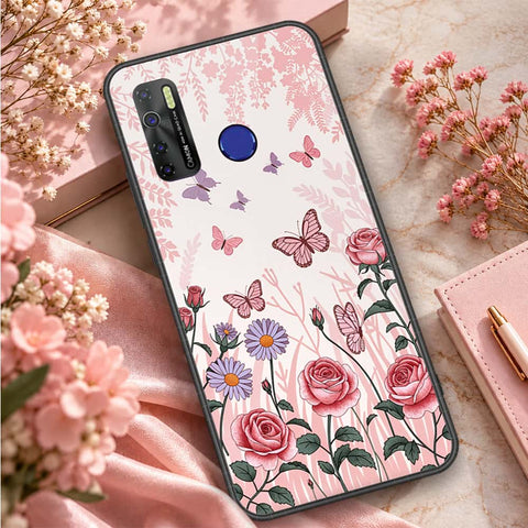 Tecno Spark 5 Pro Cover - ONation Botanical Bloom Series - HQ Ultra Shine Premium Infinity Glass Soft Silicon Borders Case