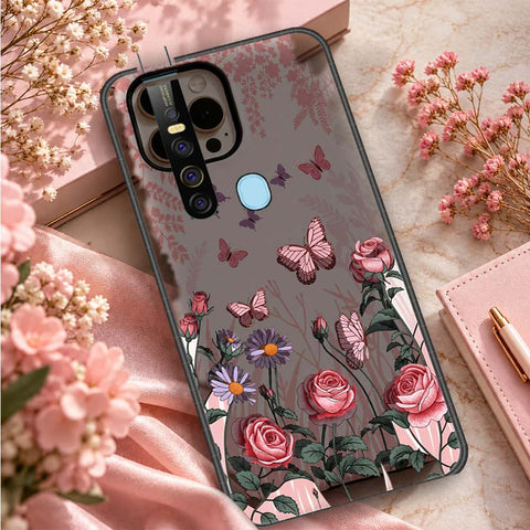 Tecno Camon 15 Pro Cover - ONation Botanical Bloom Series - HQ Ultra Shine Premium Infinity Glass Soft Silicon Borders Case