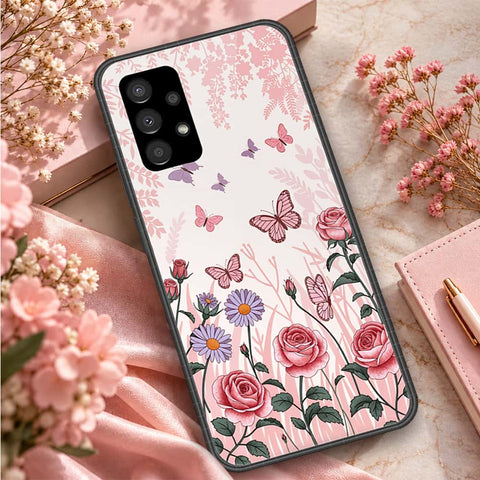Samsung Galaxy A33 5G Cover - ONation Botanical Bloom Series - HQ Ultra Shine Premium Infinity Glass Soft Silicon Borders Case