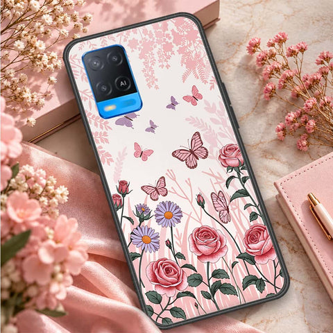 Oppo A54 4G Cover - ONation Botanical Bloom Series - HQ Ultra Shine Premium Infinity Glass Soft Silicon Borders Case