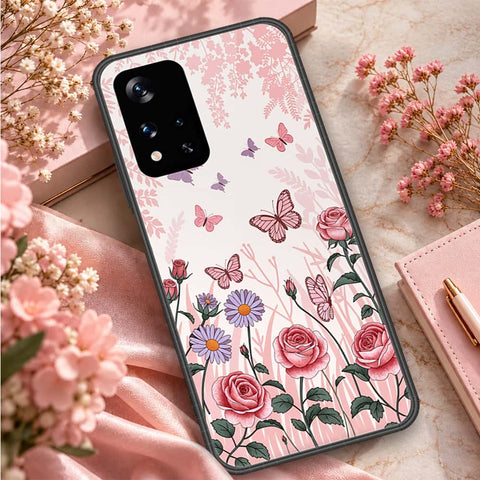 Xiaomi Poco M4 Pro 5G Cover - ONation Botanical Bloom Series - HQ Ultra Shine Premium Infinity Glass Soft Silicon Borders Case