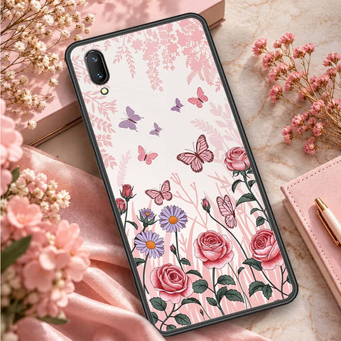Vivo V11 Pro Cover - ONation Botanical Bloom Series - HQ Ultra Shine Premium Infinity Glass Soft Silicon Borders Case