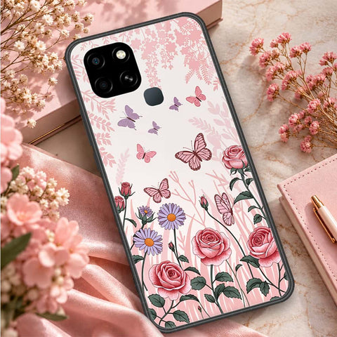 Infinix Smart 6 Cover - ONation Botanical Bloom Series - HQ Ultra Shine Premium Infinity Glass Soft Silicon Borders Cas