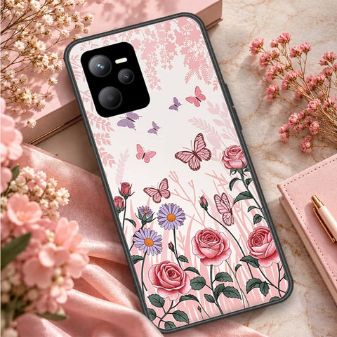 Realme V25 Cover - ONation Botanical Bloom Series - HQ Ultra Shine Premium Infinity Glass Soft Silicon Borders Case