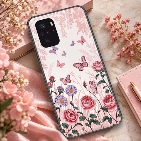 Xiaomi Redmi Note 10s Cover - ONation Botanical Bloom Series - HQ Ultra Shine Premium Infinity Glass Soft Silicon Borders Case