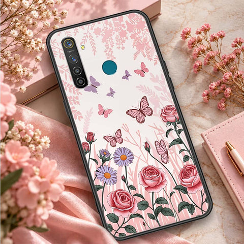 Realme 5 Pro Cover - ONation Botanical Bloom Series - HQ Ultra Shine Premium Infinity Glass Soft Silicon Borders Case