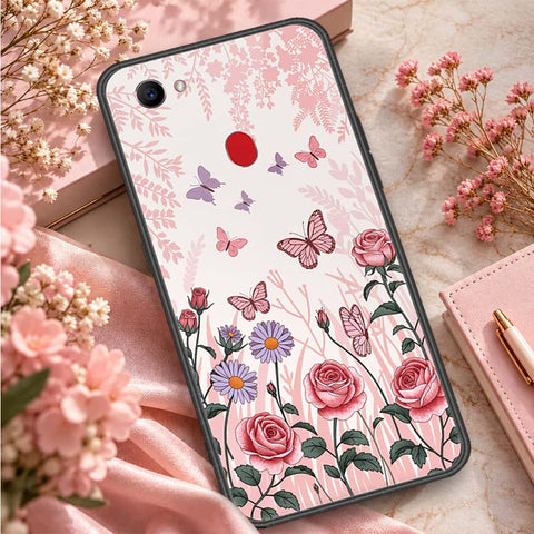 Oppo F7 Cover - ONation Botanical Bloom Series - HQ Ultra Shine Premium Infinity Glass Soft Silicon Borders Case