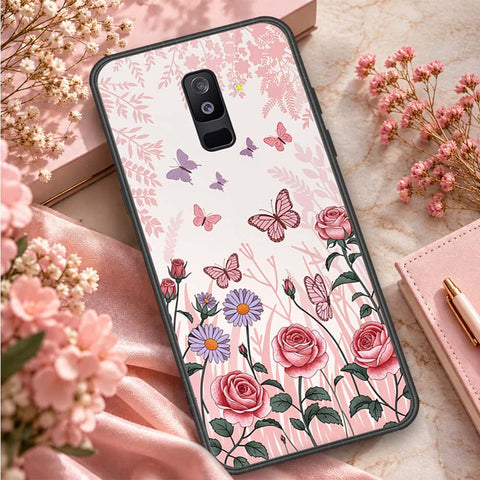Samsung Galaxy A9 Star Lite Cover - ONation Botanical Bloom Series - HQ Ultra Shine Premium Infinity Glass Soft Silicon Borders Case