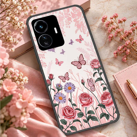 Vivo Y77 5G Cover - ONation Botanical Bloom Series - HQ Ultra Shine Premium Infinity Glass Soft Silicon Borders Case