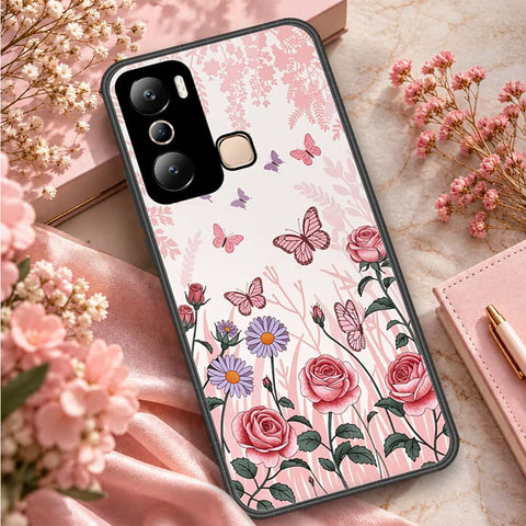 Infinix Hot 20i Cover - ONation Aesthetic Collage Series - HQ Ultra Shine Premium Infinity Glass Soft Silicon Borders Case