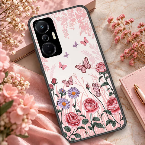 Infinix Hot 20S Cover - ONation Botanical Bloom Series - HQ Ultra Shine Premium Infinity Glass Soft Silicon Borders Case