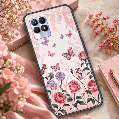 Realme 8i Cover - ONation Botanical Bloom Series - HQ Ultra Shine Premium Infinity Glass Soft Silicon Borders Case