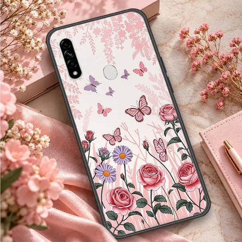 Oppo A8 Cover - ONation Botanical Bloom Series - HQ Ultra Shine Premium Infinity Glass Soft Silicon Borders Case
