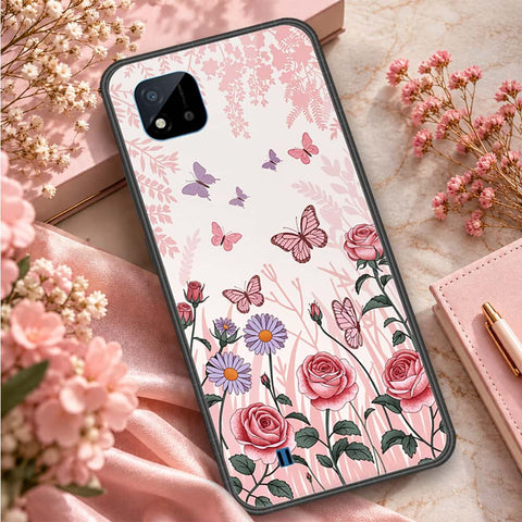Realme Narzo 50i Cover - ONation Botanical Bloom Series - HQ Ultra Shine Premium Infinity Glass Soft Silicon Borders Case