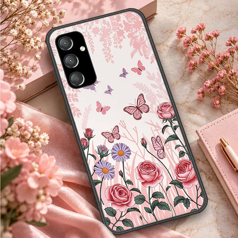Samsung Galaxy A34 5G Cover - ONation Botanical Bloom Series - HQ Ultra Shine Premium Infinity Glass Soft Silicon Borders Case