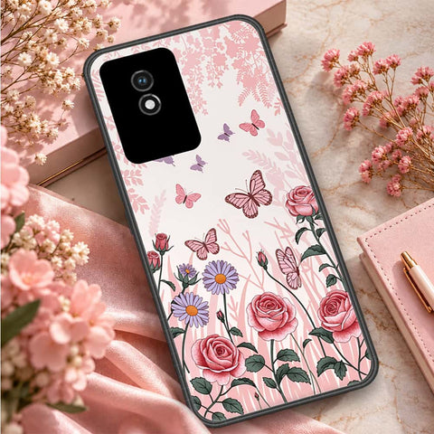 Vivo Y02t Cover - ONation Botanical Bloom Series - HQ Ultra Shine Premium Infinity Glass Soft Silicon Borders Case