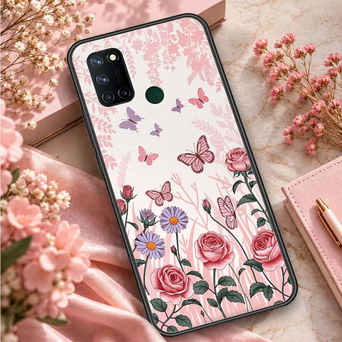 Realme C17 Cover - ONation Botanical Bloom Series - HQ Ultra Shine Premium Infinity Glass Soft Silicon Borders Case