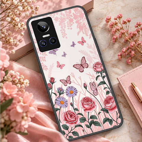 Realme GT Neo 3 Cover - ONation Botanical Bloom Series - HQ Ultra Shine Premium Infinity Glass Soft Silicon Borders Case