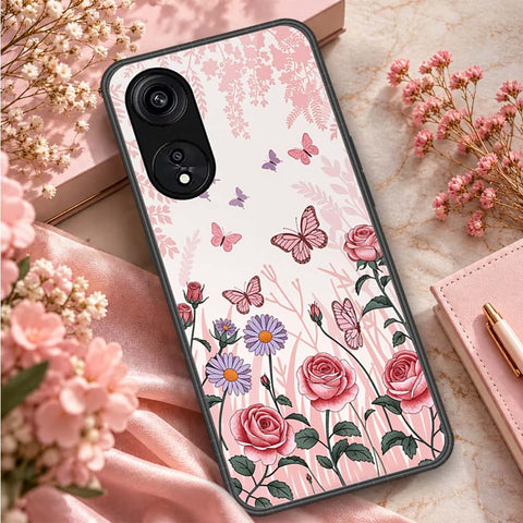 Oppo Reno 8T 5G Cover - ONation Botanical Bloom Series - HQ Ultra Shine Premium Infinity Glass Soft Silicon Borders Case