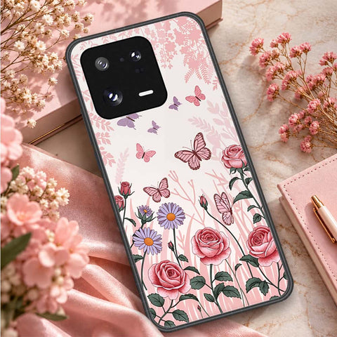 Xiaomi 13 Pro Cover - ONation Botanical Bloom Series - HQ Ultra Shine Premium Infinity Glass Soft Silicon Borders Case