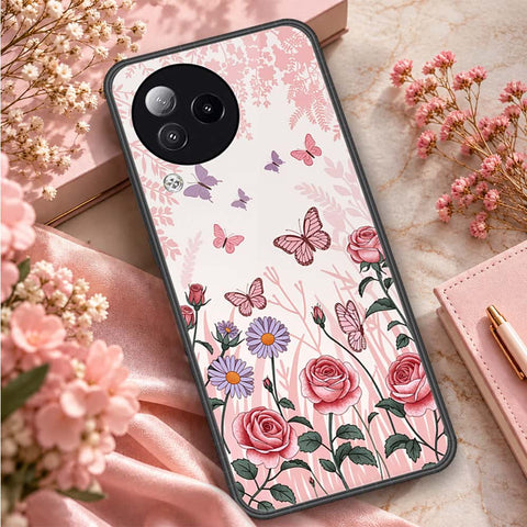 Xiaomi Civi 3 Cover - ONation Botanical Bloom Series - HQ Ultra Shine Premium Infinity Glass Soft Silicon Borders Case