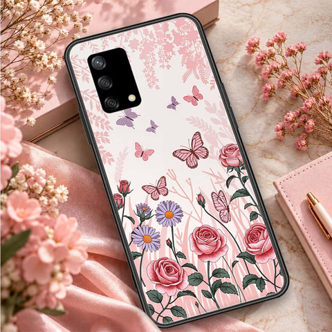 Oppo A74 Cover - ONation Botanical Bloom Series - HQ Ultra Shine Premium Infinity Glass Soft Silicon Borders Case