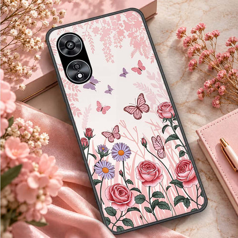 Oppo A97 5G Cover - ONation Botanical Bloom Series - HQ Ultra Shine Premium Infinity Glass Soft Silicon Borders Case