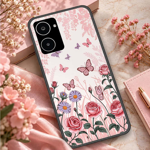Realme 10 Cover - ONation Botanical Bloom Series - HQ Ultra Shine Premium Infinity Glass Soft Silicon Borders Case