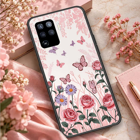 Oppo A94 Cover - ONation Botanical Bloom Series - HQ Ultra Shine Premium Infinity Glass Soft Silicon Borders Case