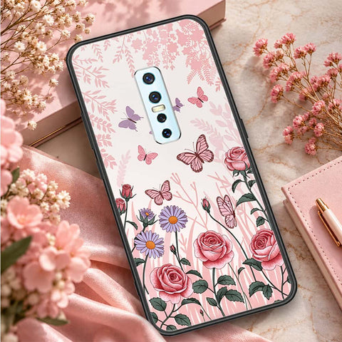 Vivo V17 Pro Cover - ONation Botanical Bloom Series - HQ Ultra Shine Premium Infinity Glass Soft Silicon Borders Case