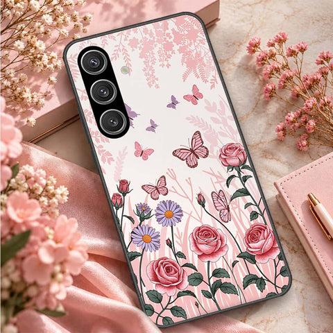 Samsung Galaxy S26 Plus Cover - ONation Botanical Bloom Series - HQ Ultra Shine Premium Infinity Glass Soft Silicon Borders Case