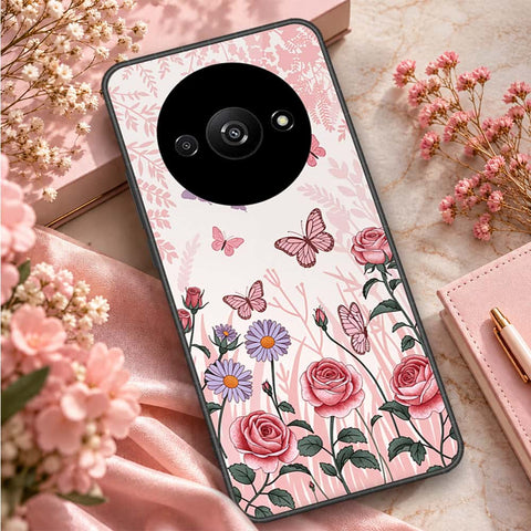 Xiaomi Redmi A3 Cover - ONation Botanical Bloom Series - HQ Ultra Shine Premium Infinity Glass Soft Silicon Borders Case