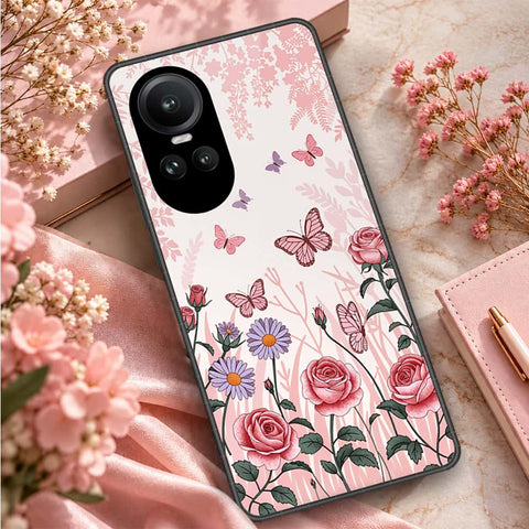 Oppo Reno 10 Pro Cover - ONation Botanical Bloom Series - HQ Ultra Shine Premium Infinity Glass Soft Silicon Borders Case