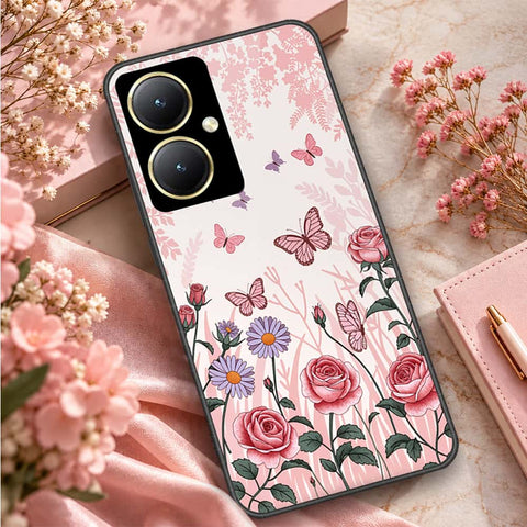 Vivo Y27 Cover - ONation Botanical Bloom Series - HQ Ultra Shine Premium Infinity Glass Soft Silicon Borders Case