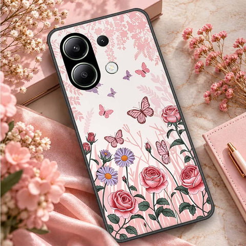 Xiaomi Redmi Note 14S Cover - ONation Botanical Bloom Series - HQ Ultra Shine Premium Infinity Glass Soft Silicon Borders Case