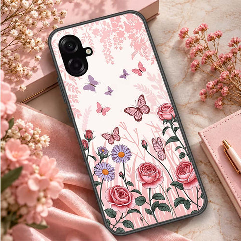 Samsung Galaxy M07 Cover - ONation Botanical Bloom Series - HQ Ultra Shine Premium Infinity Glass Soft Silicon Borders Case