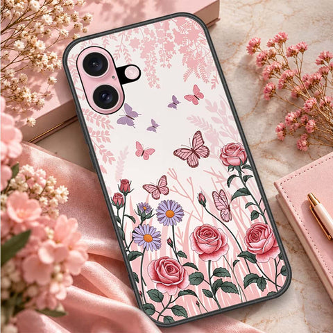 iPhone 16 - ONation Botanical Bloom Series - HQ Ultra Shine Premium Infinity Glass Soft Silicon Borders Case