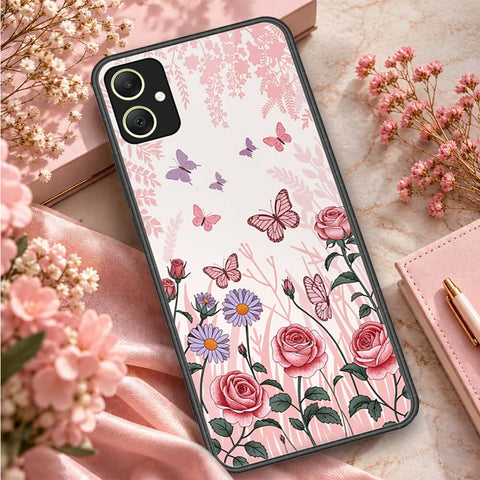 Samsung Galaxy A06 Cover - ONation Botanical Bloom Series - HQ Ultra Shine Premium Infinity Glass Soft Silicon Borders Case