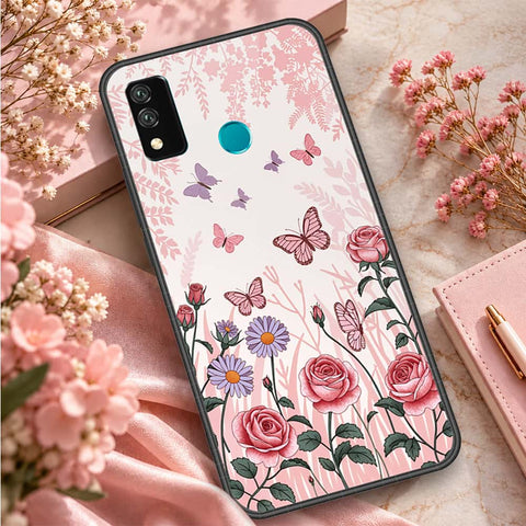 Huawei Y8s Cover - ONation Botanical Bloom Series - HQ Ultra Shine Premium Infinity Glass Soft Silicon Borders Case
