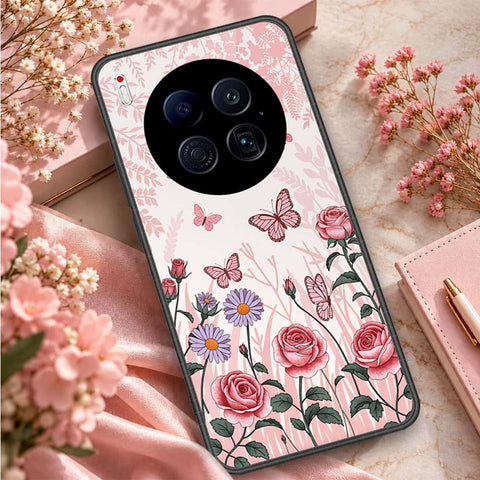 Tecno Camon 40 Premier 4G Cover - ONation Botanical Bloom Series - HQ Ultra Shine Premium Infinity Glass Soft Silicon Borders Case