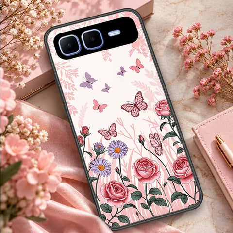 Infinix Smart 10 Plus Cover - ONation Botanical Bloom Series - HQ Ultra Shine Premium Infinity Glass Soft Silicon Borders Case
