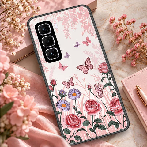 Infinix Hot 50 Pro Plus Cover - ONation Botanical Bloom Series - HQ Ultra Shine Premium Infinity Glass Soft Silicon Borders Case