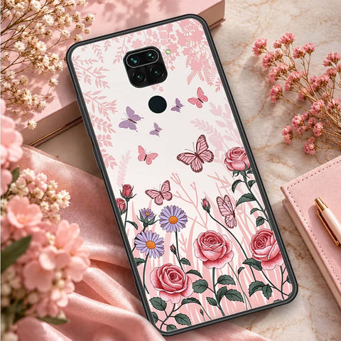 Xiaomi Redmi Note 9 Cover - ONation Botanical Bloom Series - HQ Ultra Shine Premium Infinity Glass Soft Silicon Borders Case