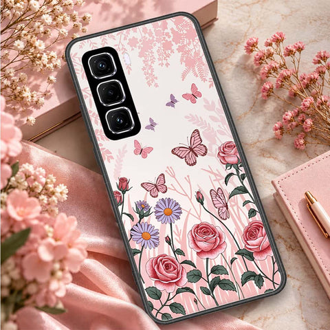 Infinix Hot 60 Pro Cover - ONation Botanical Bloom Series - HQ Ultra Shine Premium Infinity Glass Soft Silicon Borders Case