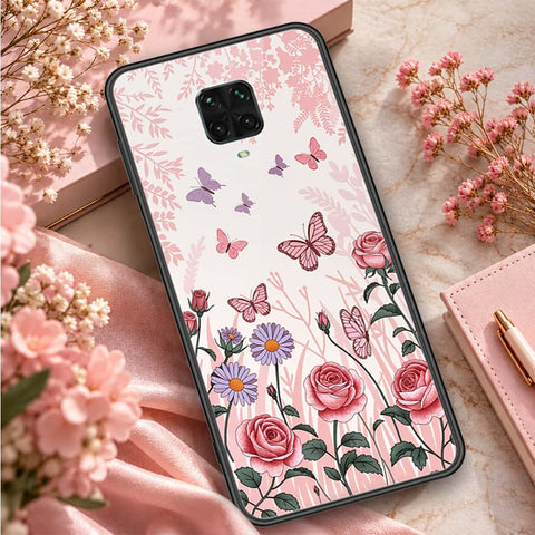 Xiaomi Redmi Note 9S Cover - ONation Botanical Bloom Series - HQ Ultra Shine Premium Infinity Glass Soft Silicon Borders Case