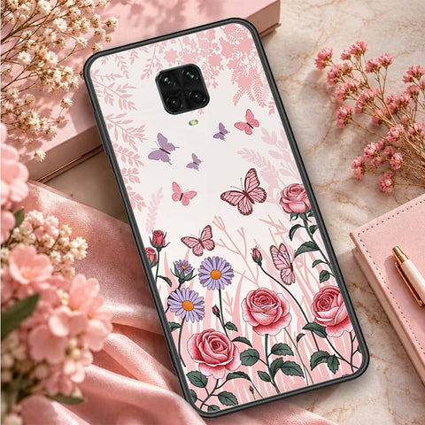 Xiaomi Redmi Note 9 Pro Cover - ONation Botanical Bloom Series - HQ Ultra Shine Premium Infinity Glass Soft Silicon Borders Case