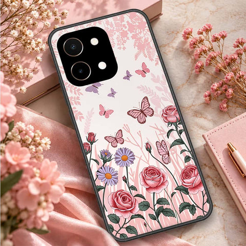Vivo Y28 4G Cover - ONation Botanical Bloom Series - HQ Ultra Shine Premium Infinity Glass Soft Silicon Borders Case