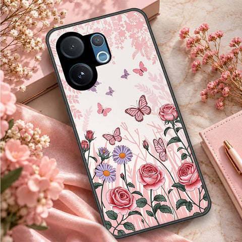 Vivo T4 Pro Cover - ONation Botanical Bloom Series - HQ Ultra Shine Premium Infinity Glass Soft Silicon Borders Case